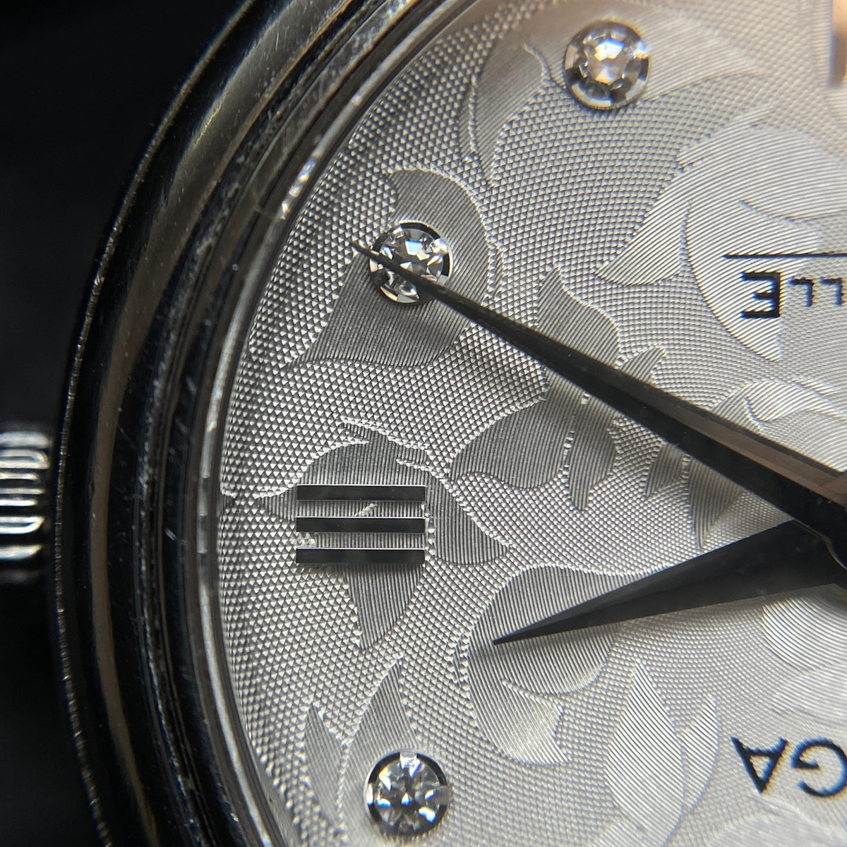 Omega 27mm Stainless Steel Watch With Natural Diamonds