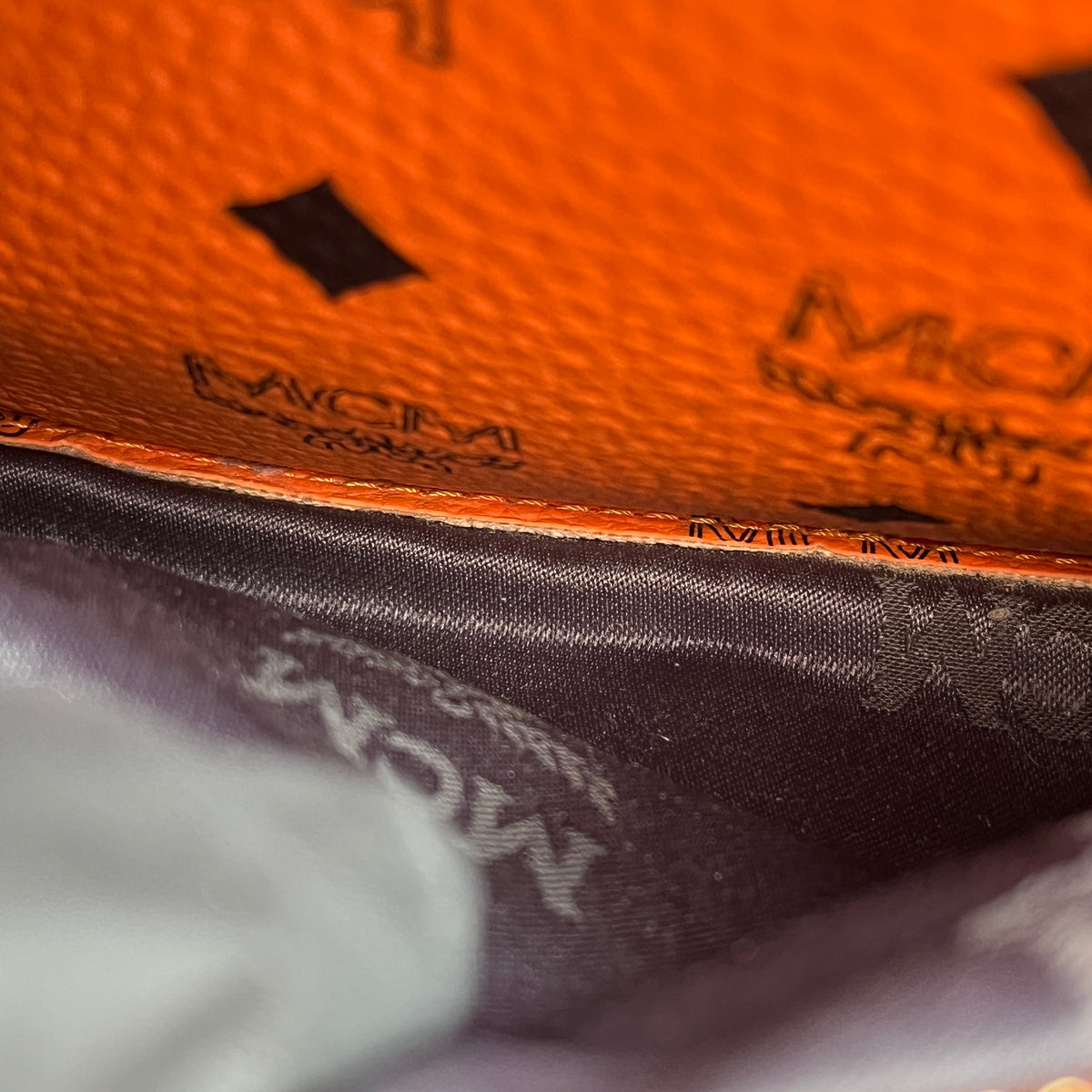MCM Orange Visetos Backpack