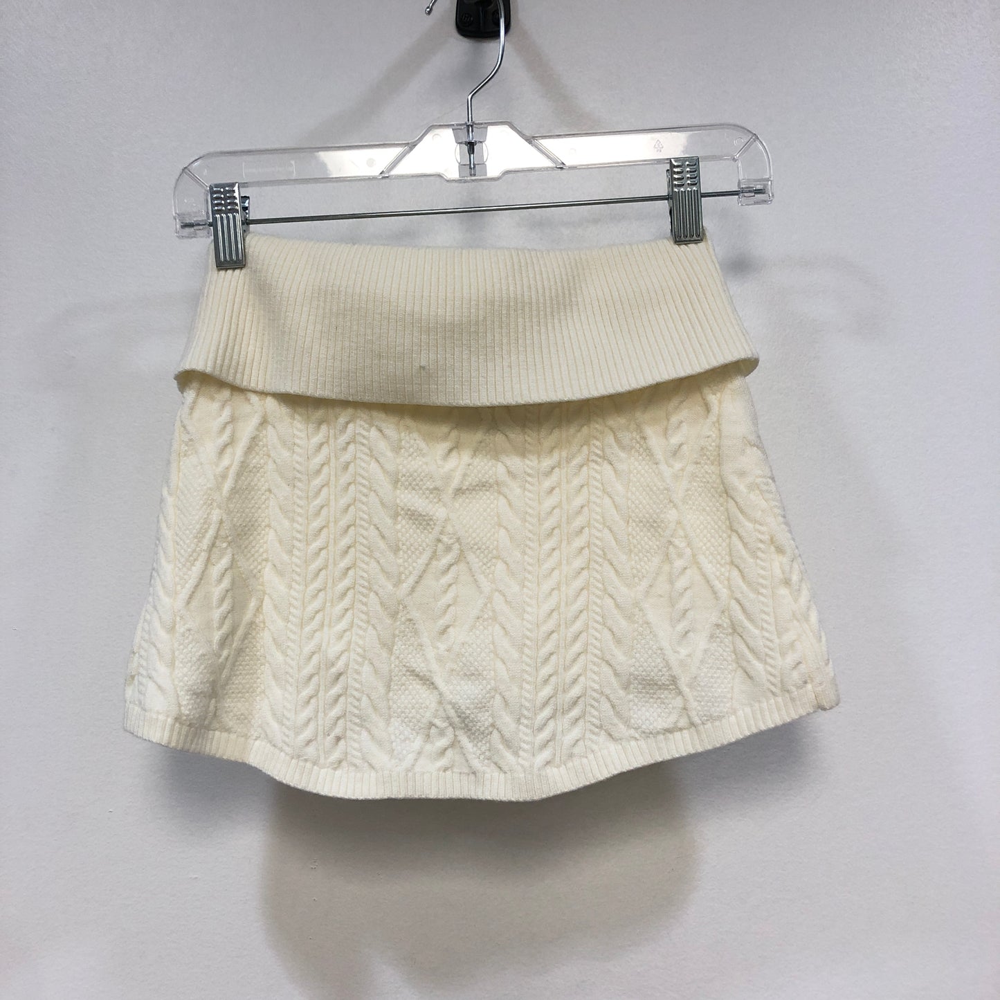 Frankies Bikinis Cream Cable-Knit Mini Skirt S