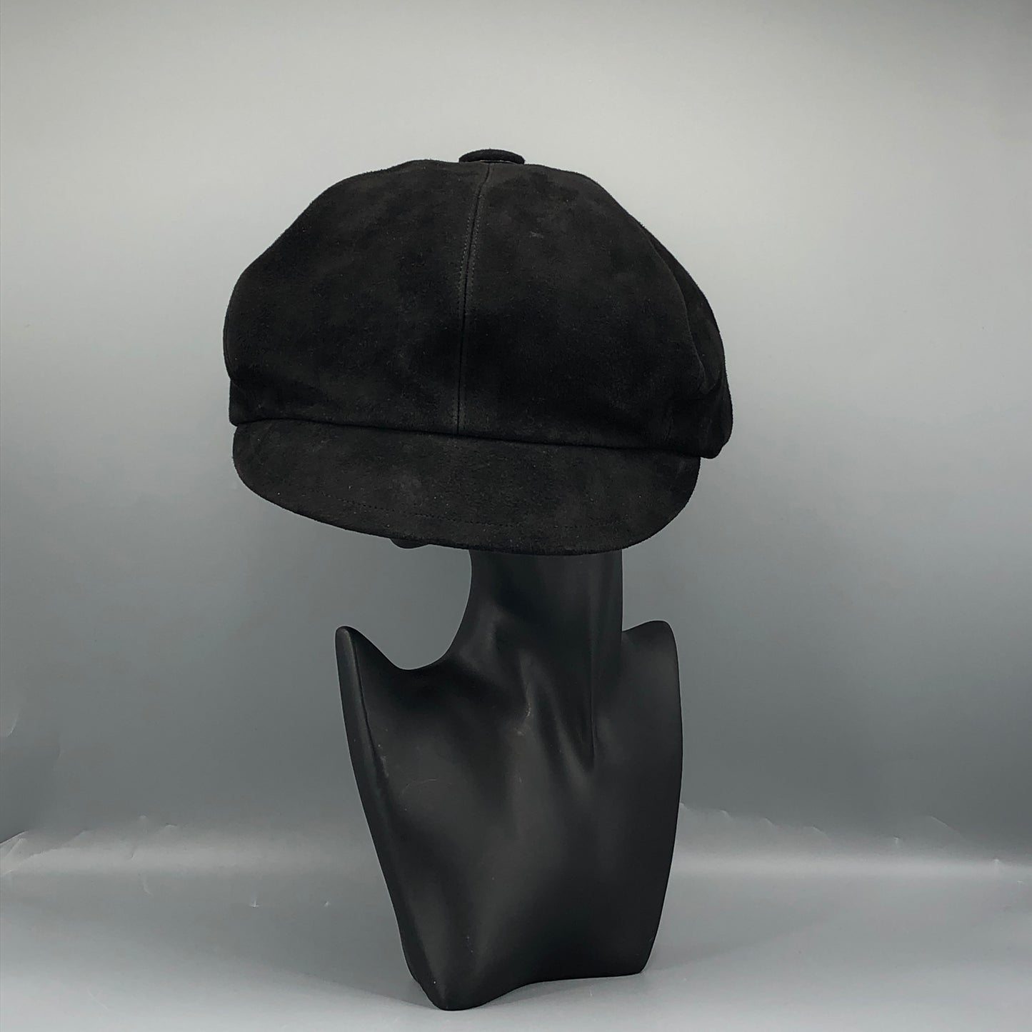 Christian Dior Suede Newsboy Cap Black Size 59cm