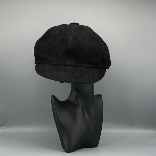 Christian Dior Suede Newsboy Cap Black Size 59cm
