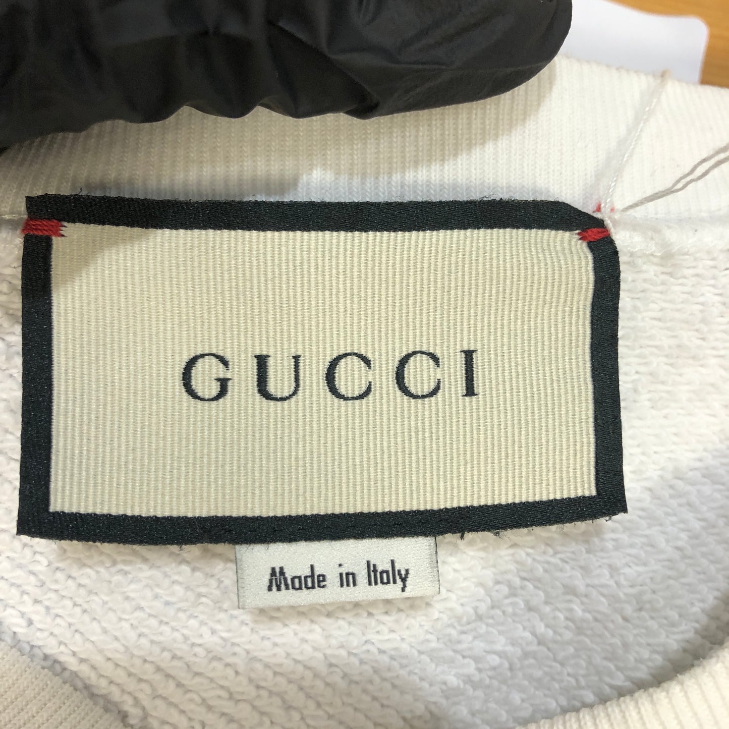 Gucci White Polka Dot Web Logo Crewneck Sweatshirt Size XS