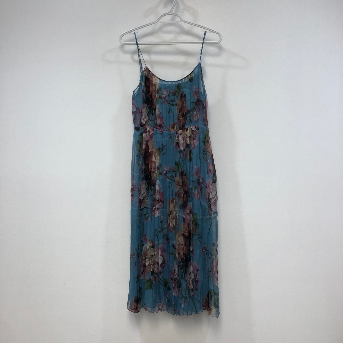 Gucci Blue Floral Print Two-Layer Slip Dress Size 38