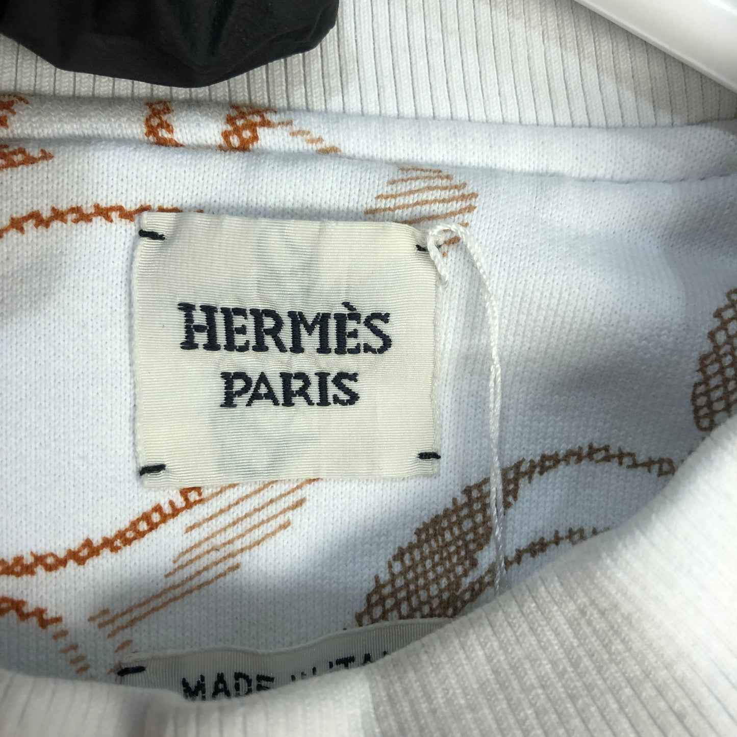 Hermes White/Orange Chain Print Sweatshirt Size 40