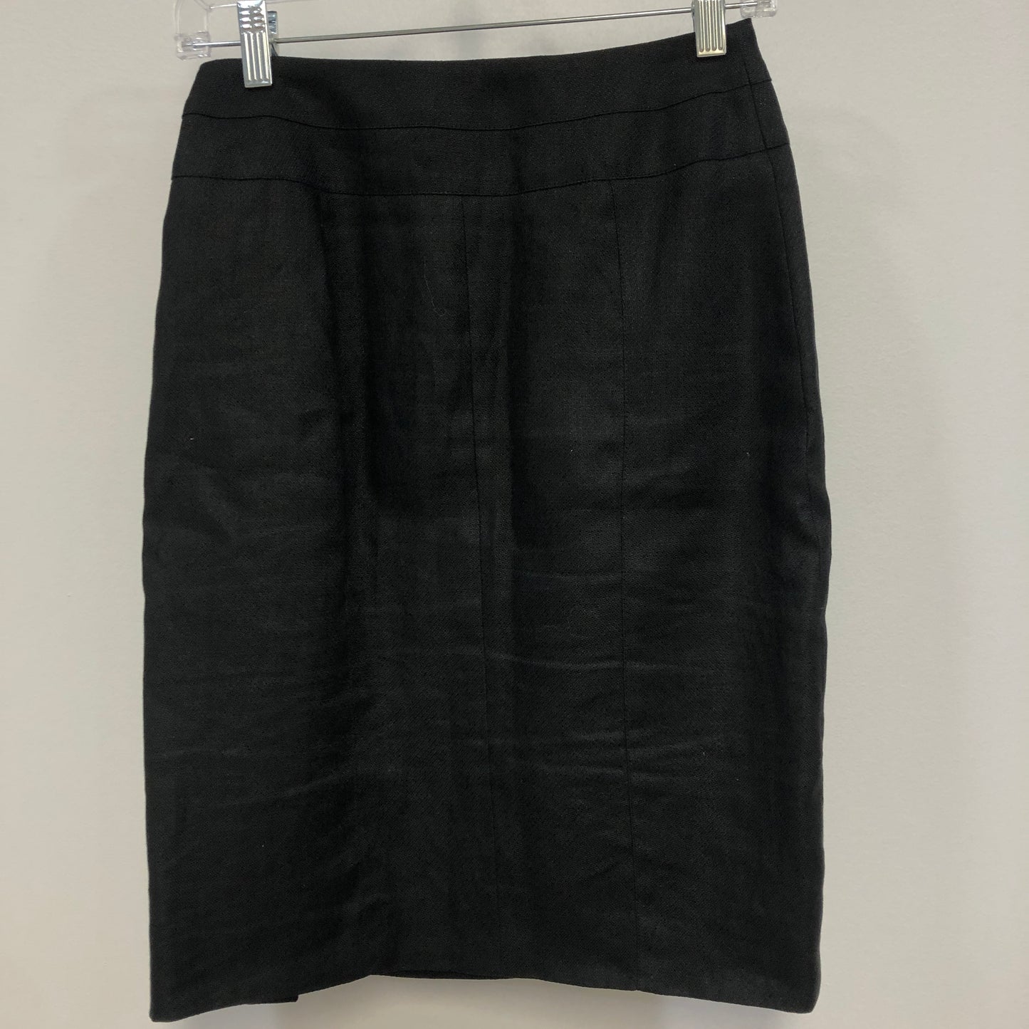 Versace Black Textured Pencil Midi Skirt Size 38 W26 L22 Inches