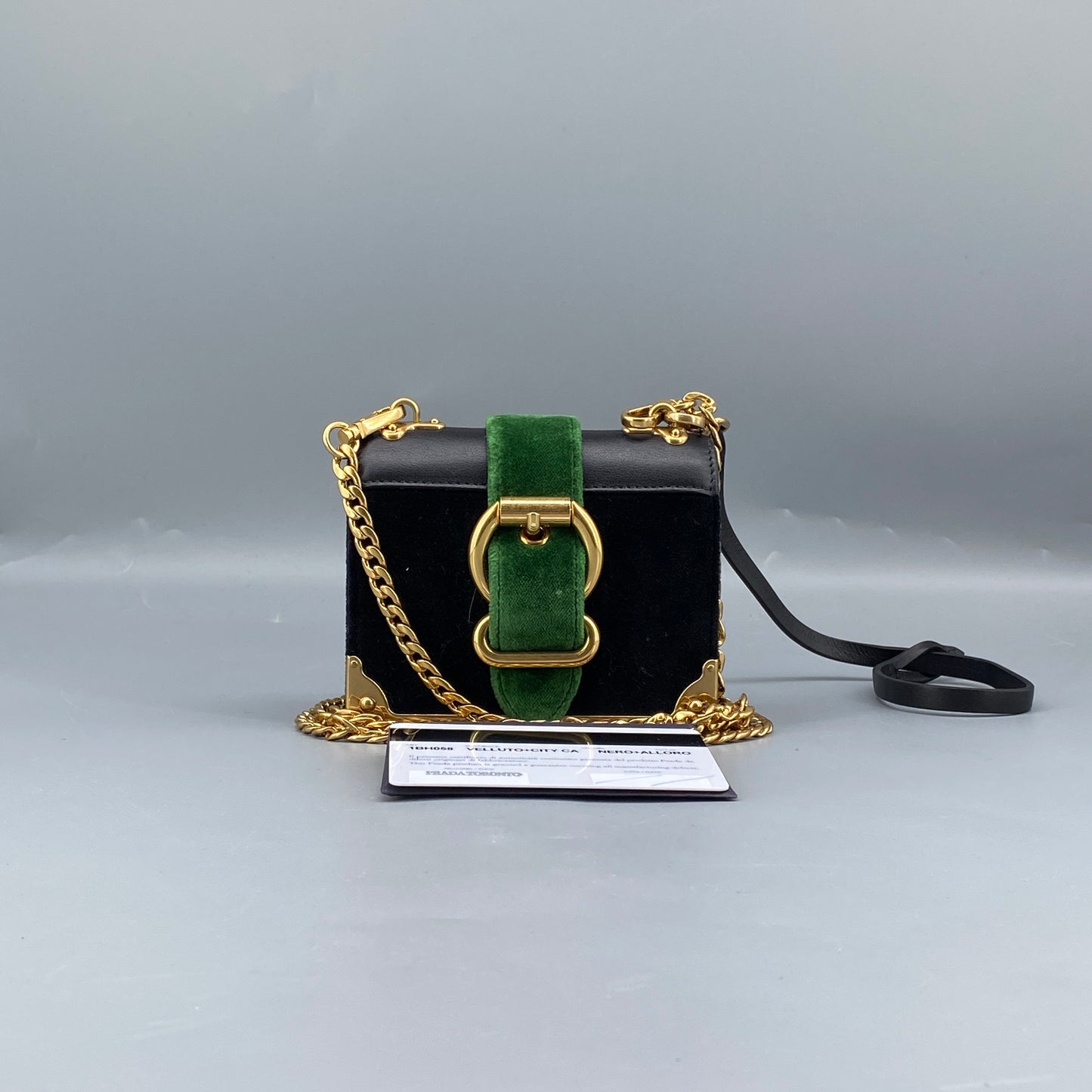 Prada Velvet City Calfskin Micro Cahier Bag Black