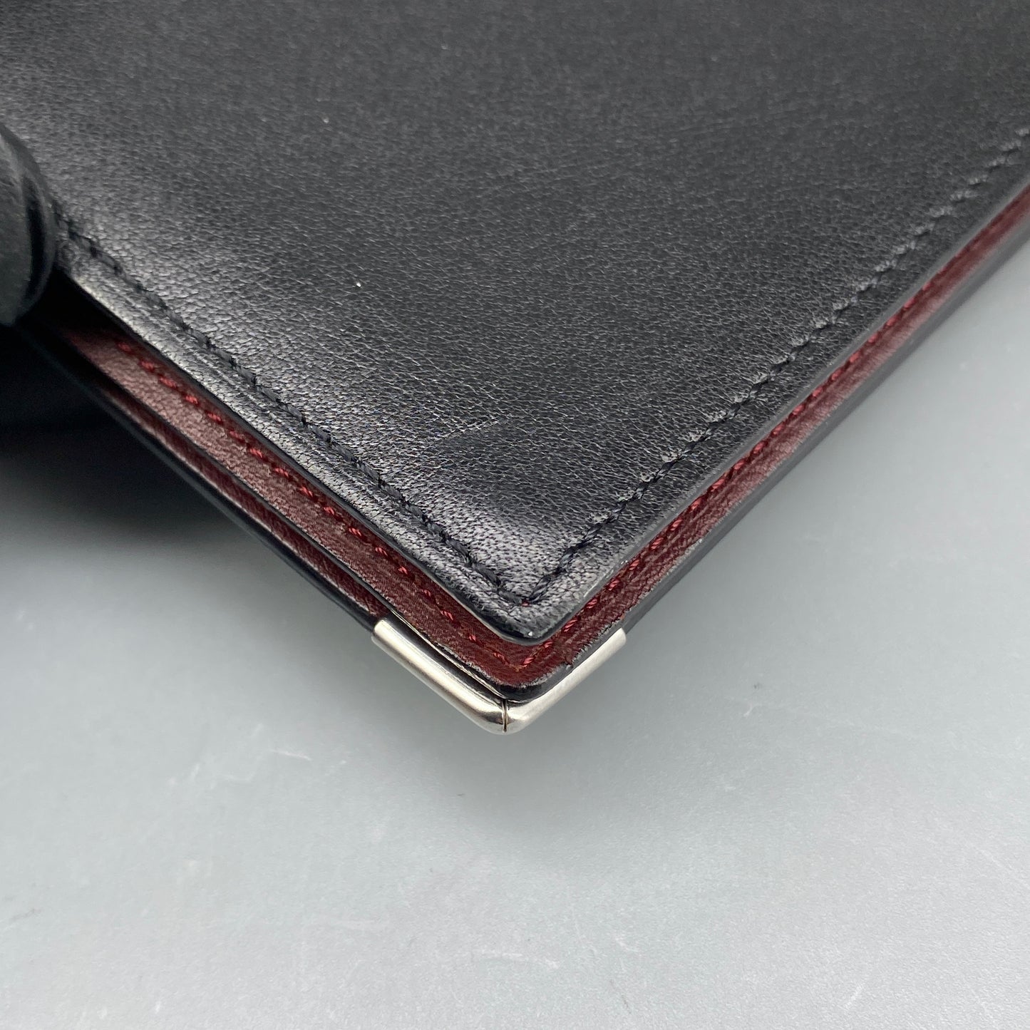 Cartier Black Smooth Leather Bi-fold Short Wallet