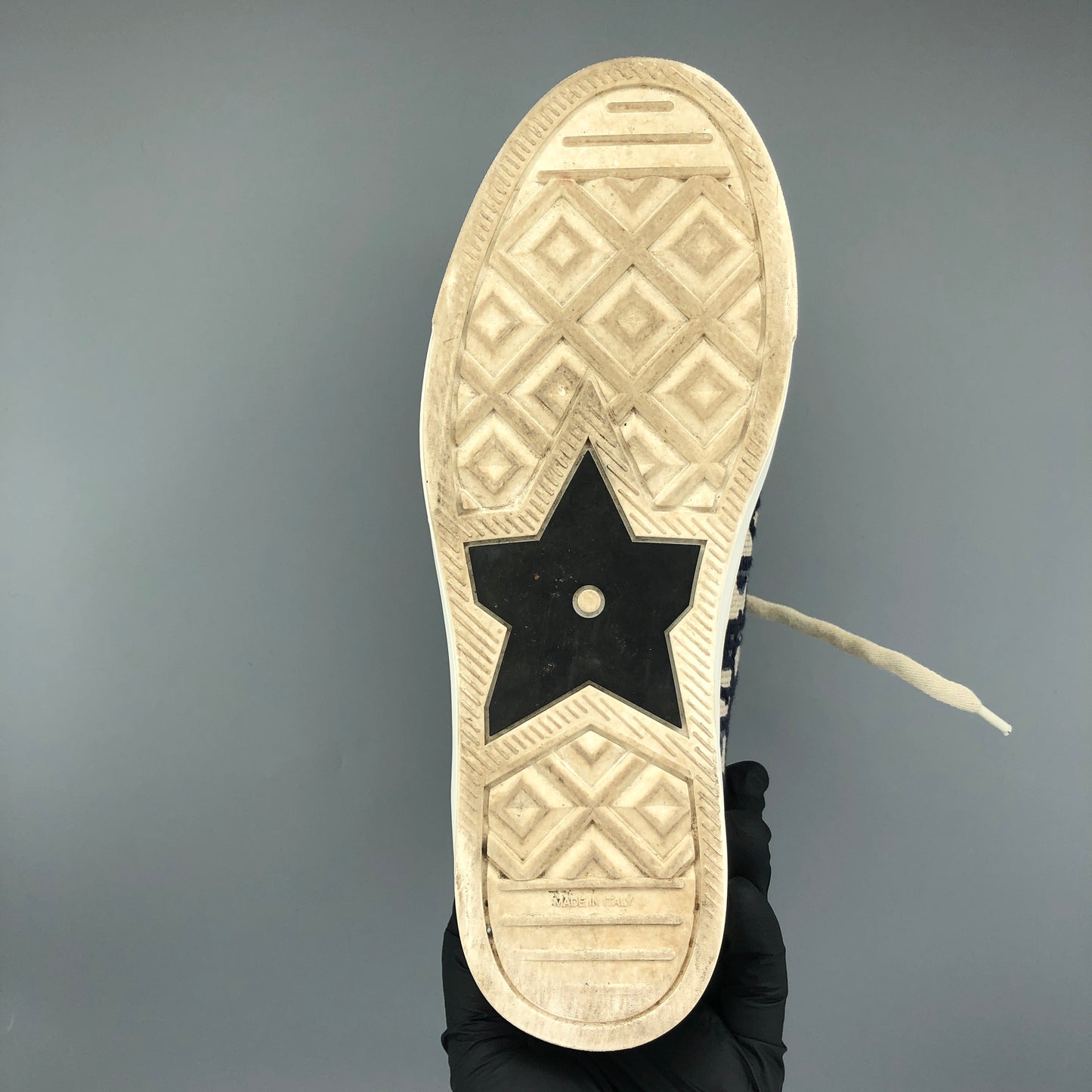 Christian Dior Walk'n'Dior Oblique Jacquard Low Top Sneakers Size 37.5 Cream & Navy