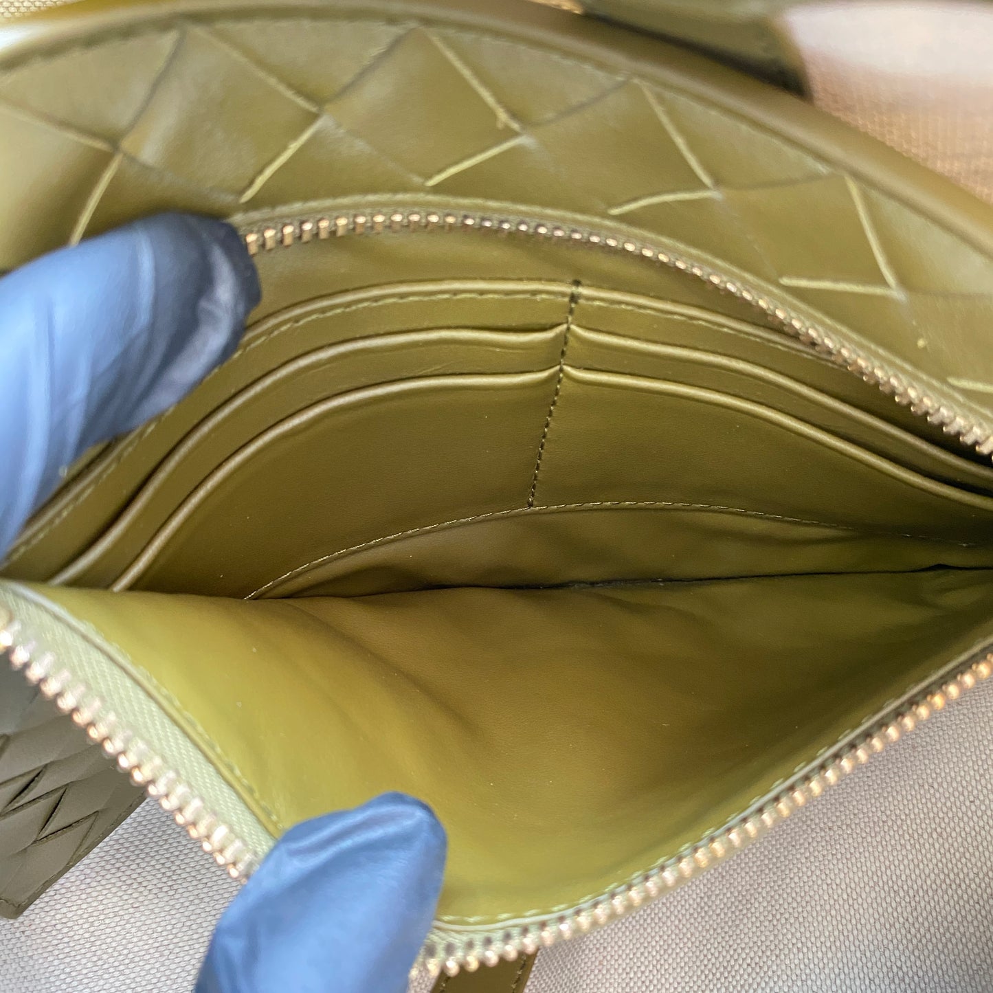 Bottega Veneta Olive Canvas Intrecciato Leather Tote Bag
