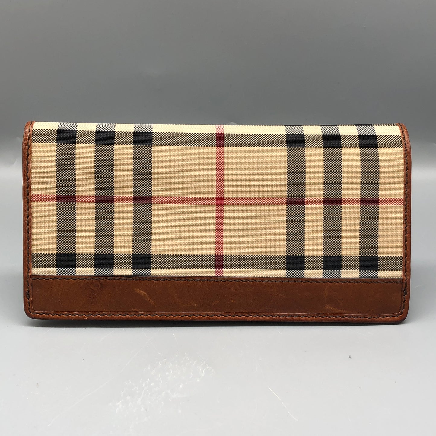 Burberry Beige/Brown Haymarket Check Long Wallet