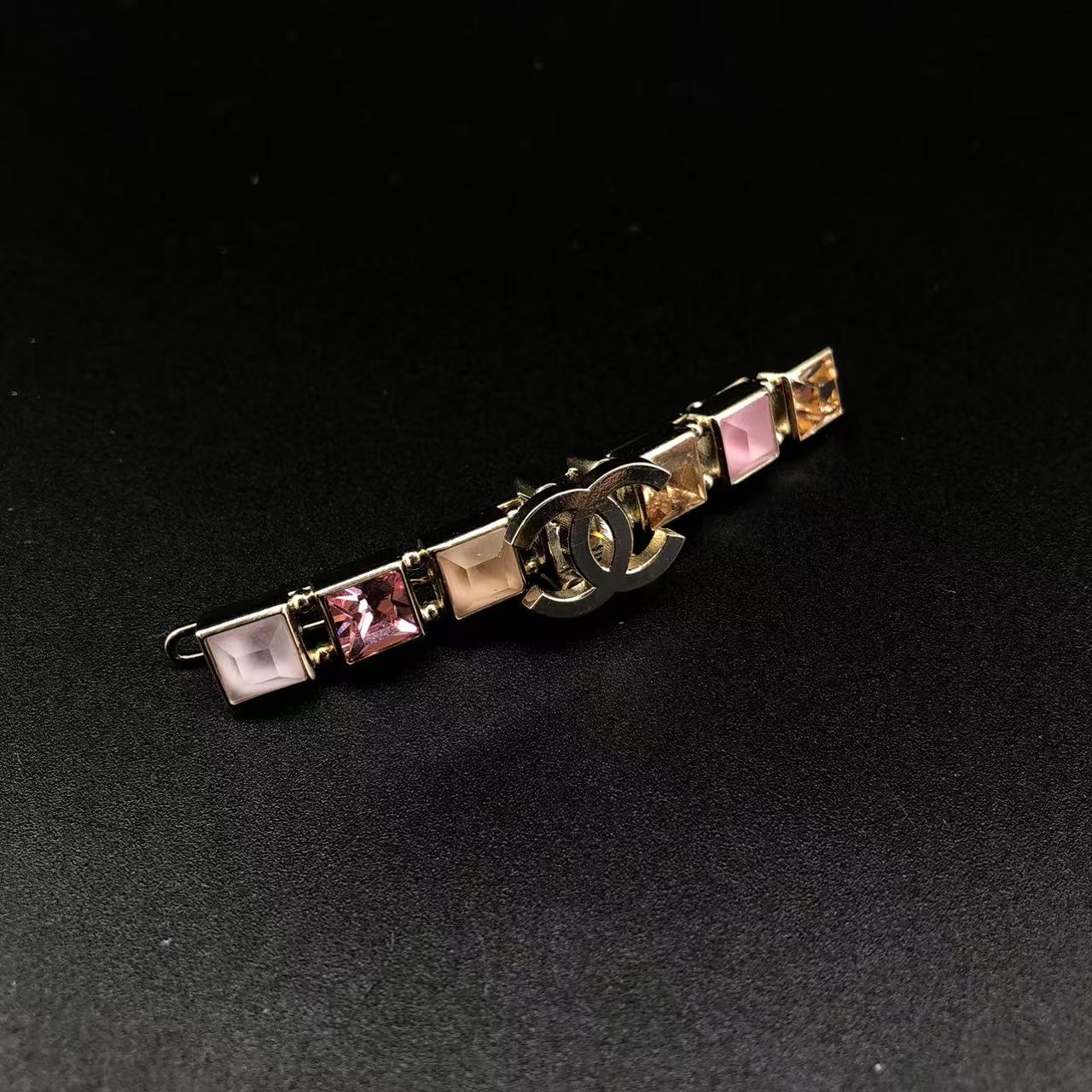 Chanel Crystal Hairpin with CC Logo