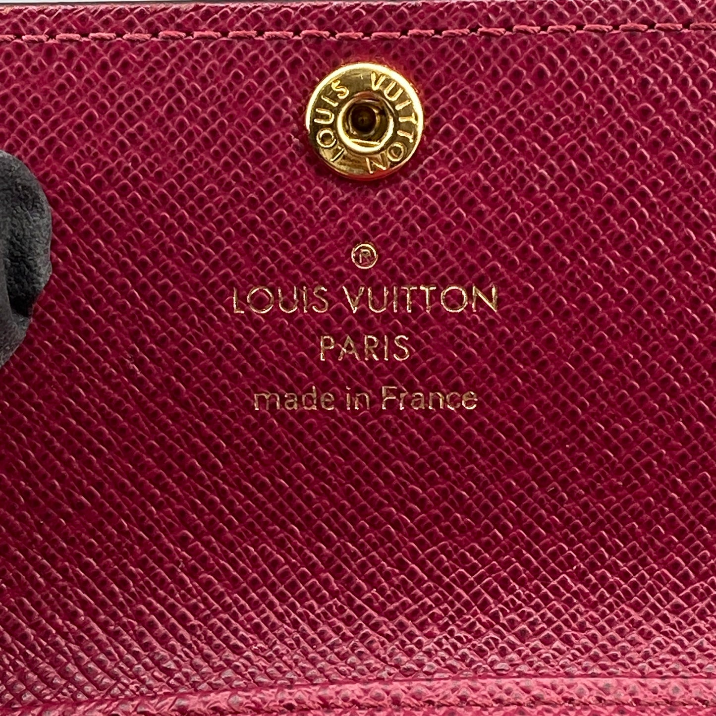 LV Monogram Canvas Red Snap Key Case