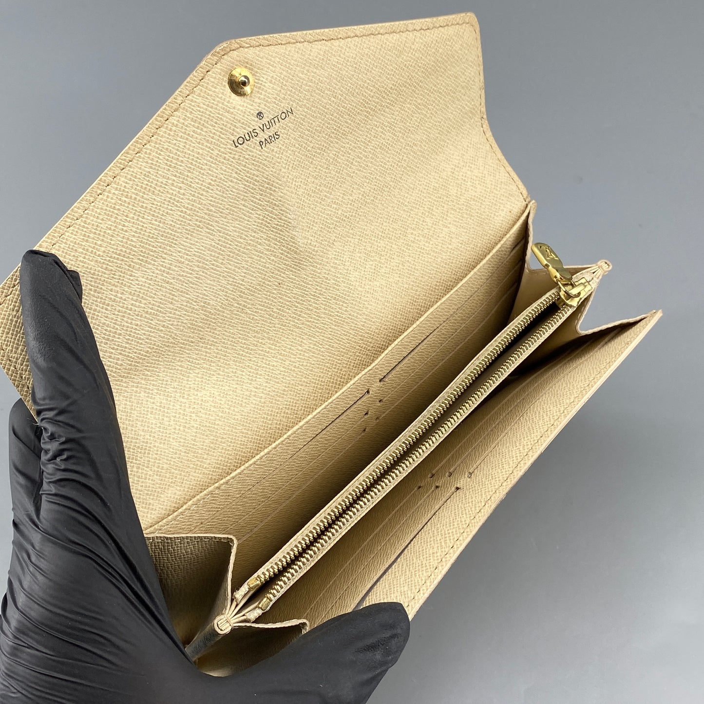 Louis Vuitton Cream Grey Damier Azur Envelope Wallet
