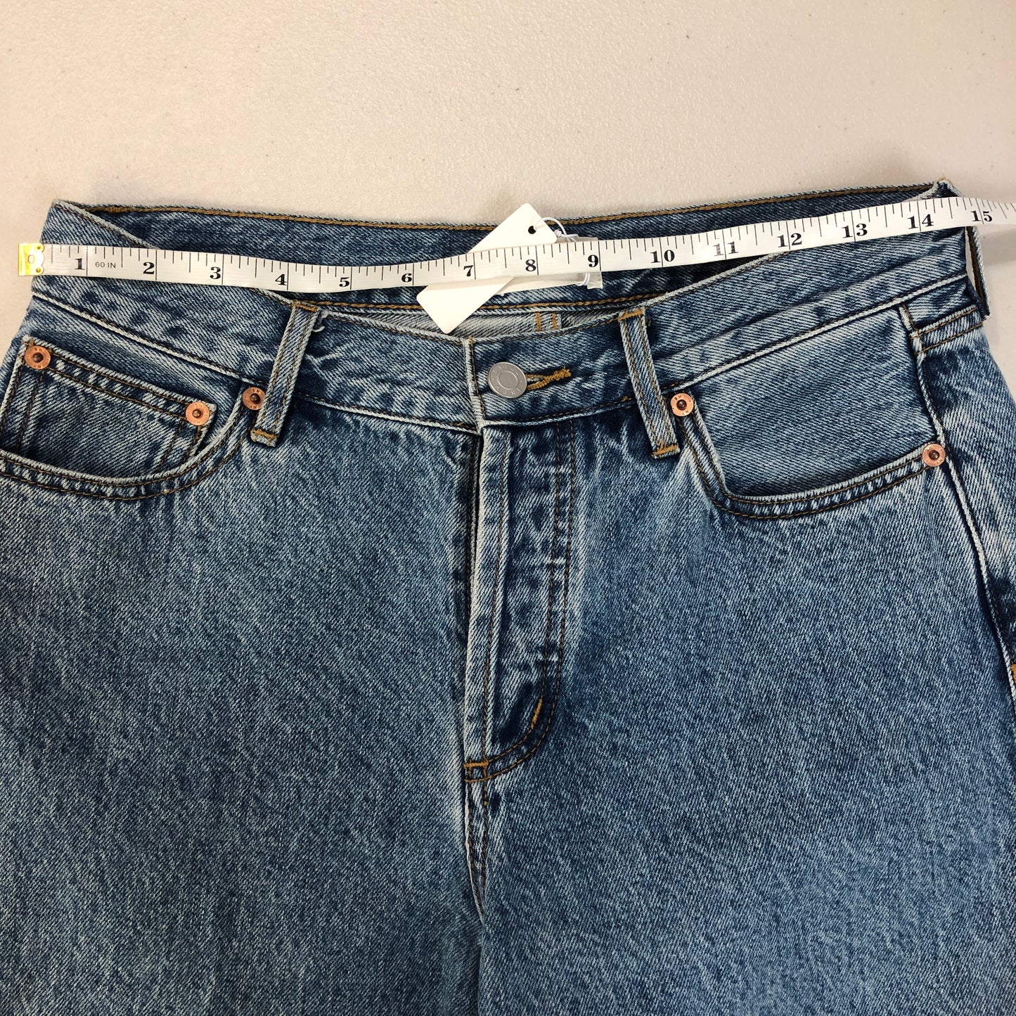 Still Here High-Waisted Straight Leg Jeans 26 Blue Denim