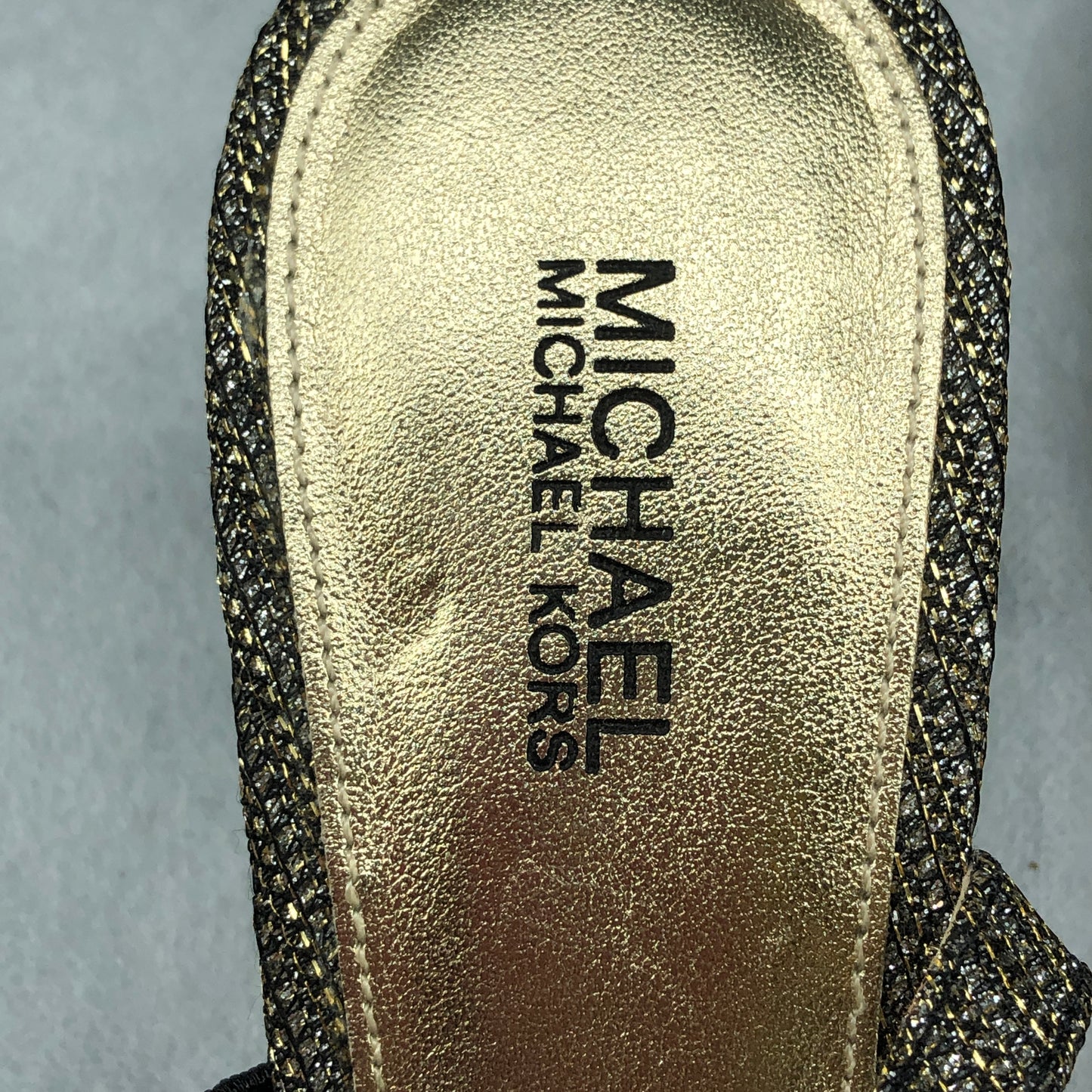 Michael Kors Gold Glitter Slingback Pointed Heel Shoes 7