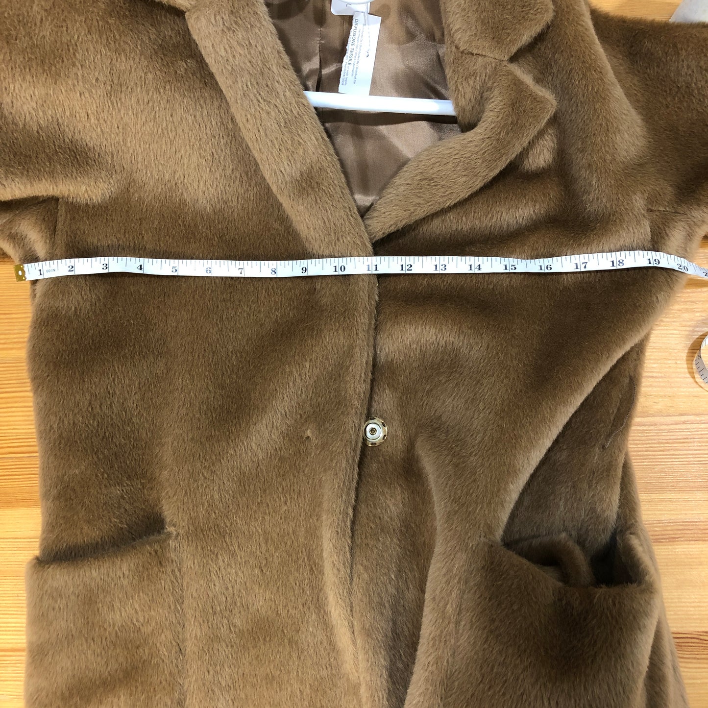 Intrend Brown Wool Belted Wrap Long Coat Size 0