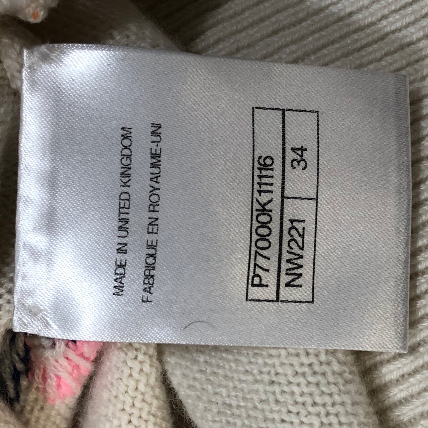 Chanel White Cashmere V-Neck Cardigan Multicolor Polka Dot Print Size 34
