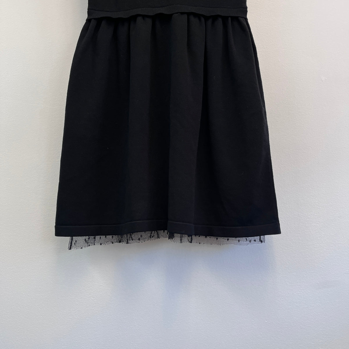 Red Valentino Black Contrast Collar Mesh Sleeve Dress Size S