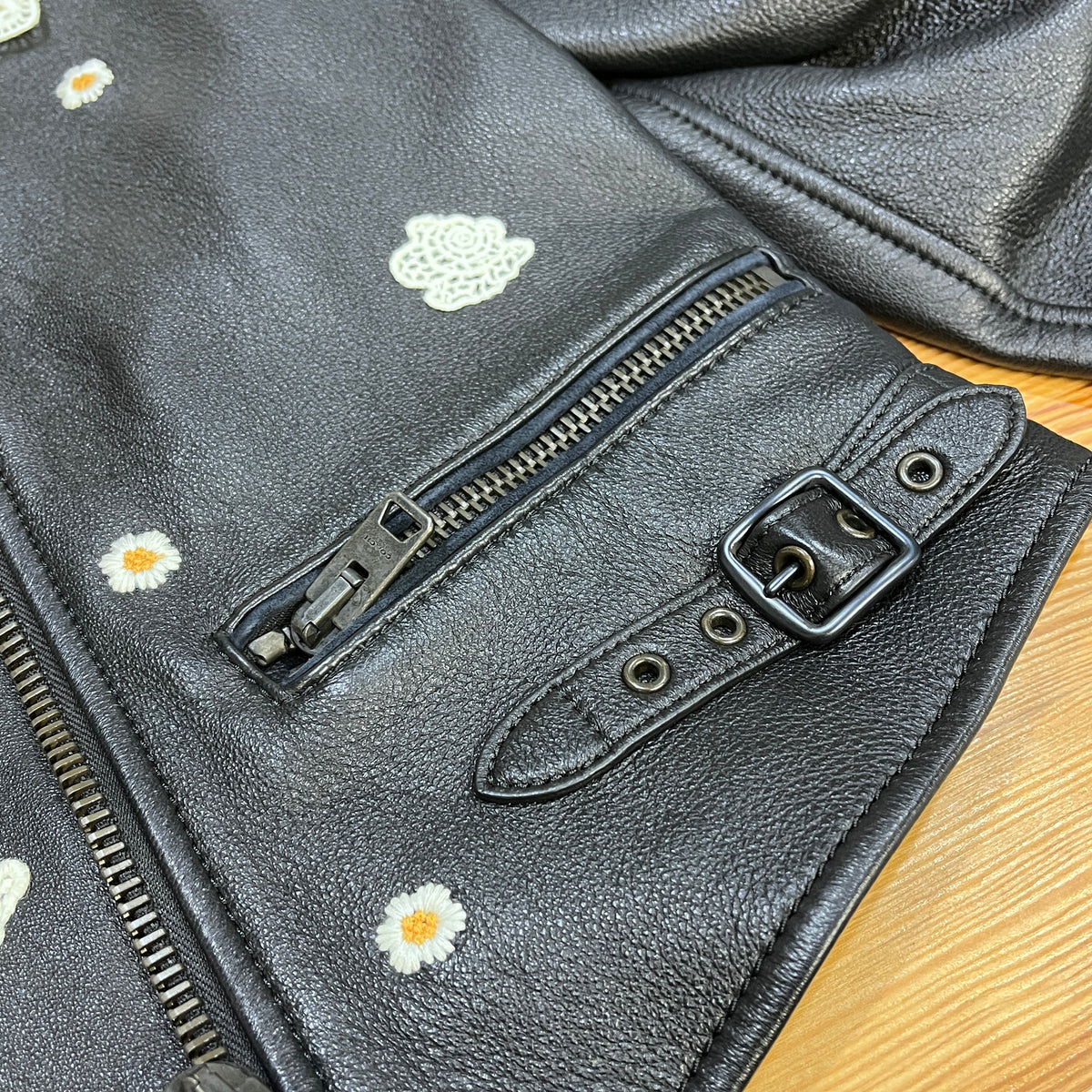 Coach Black Leather Moto Jacket US size 4