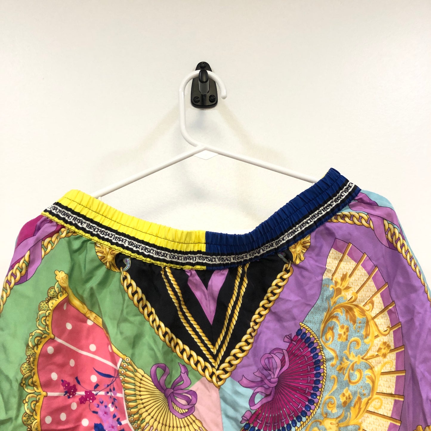 Versace Multicolor Barocco Print Silk Shorts Size 46