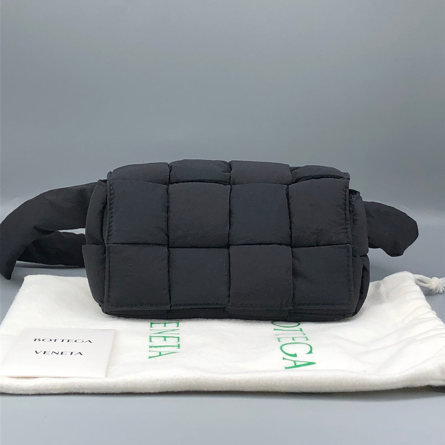 Bottega Veneta Intrecciato Padded Tech Cassette Mini Belt Bag Black