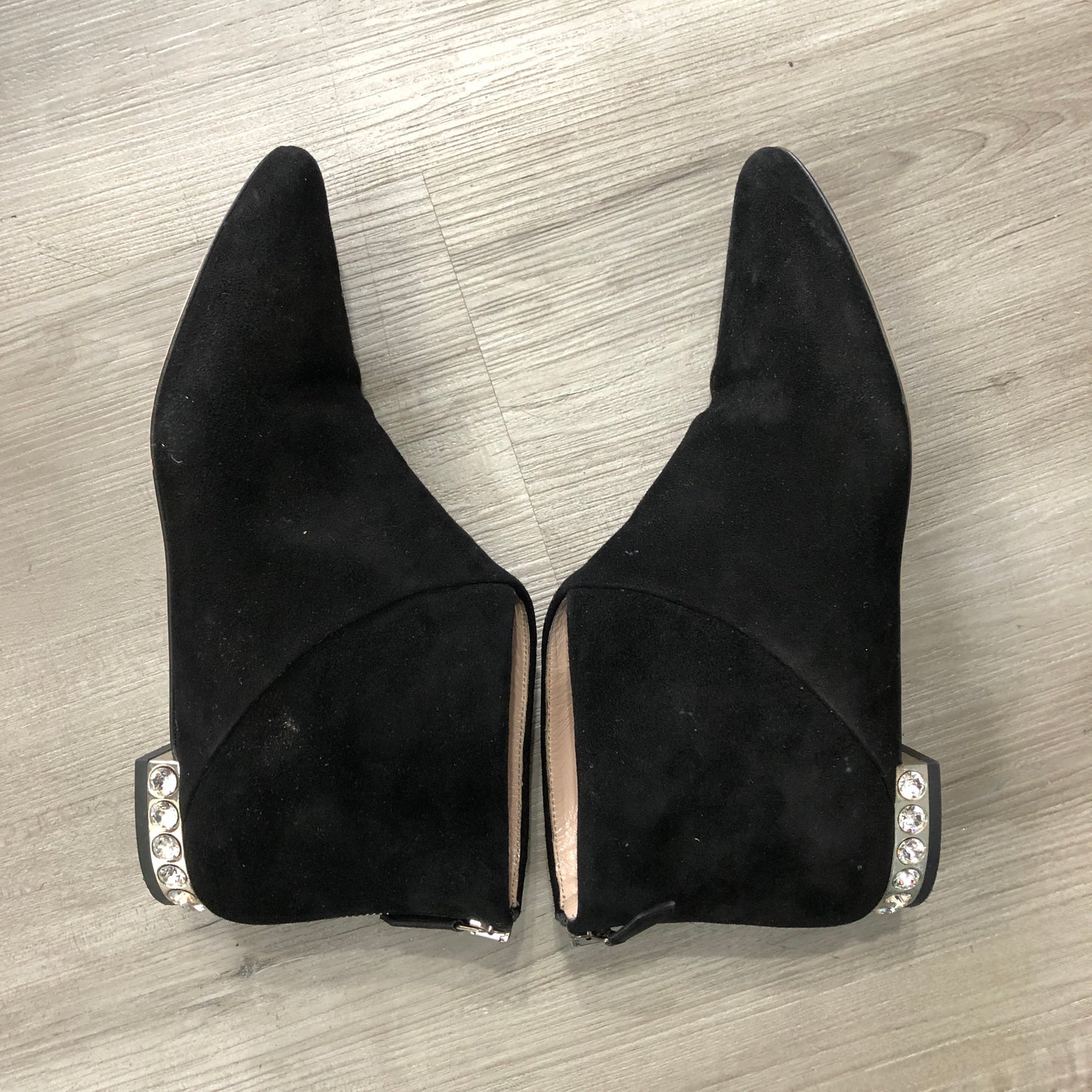 Miu Miu Women's Black Suede Studded Ankle Boots Size 36