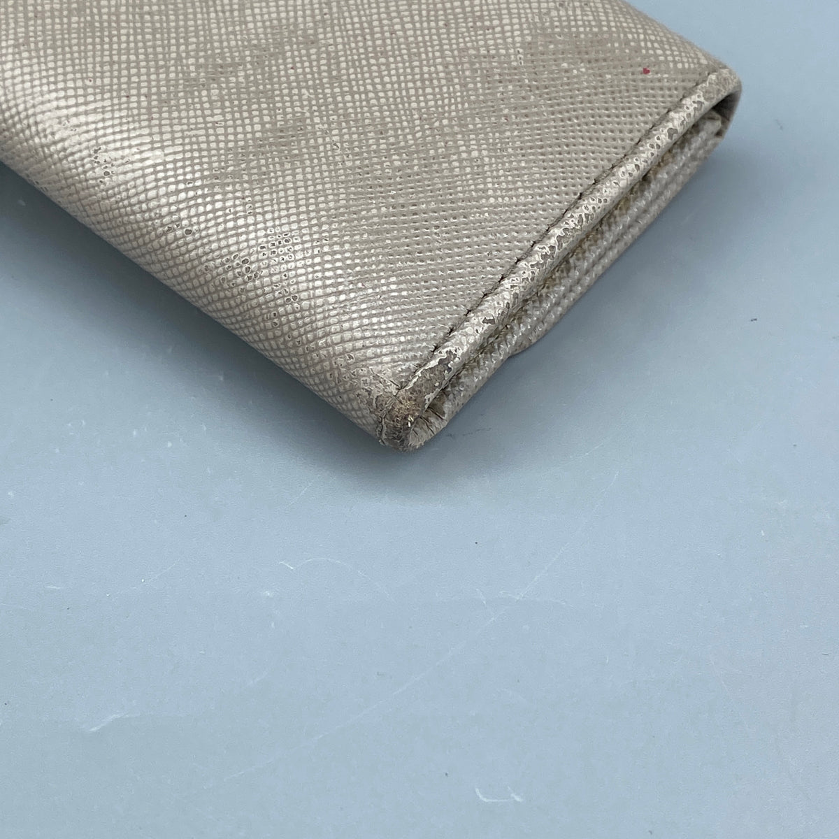 Prada Grey Saffiano Leather Key Wallet