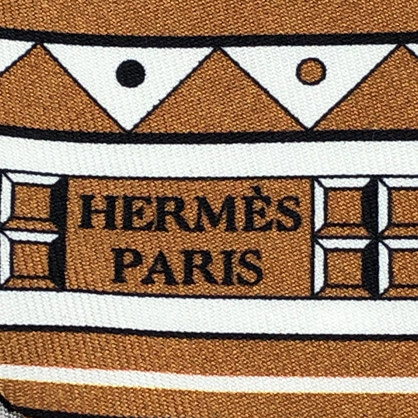 Hermes NWT Caramel Brown Paisley Print Twilly Silk Scarf