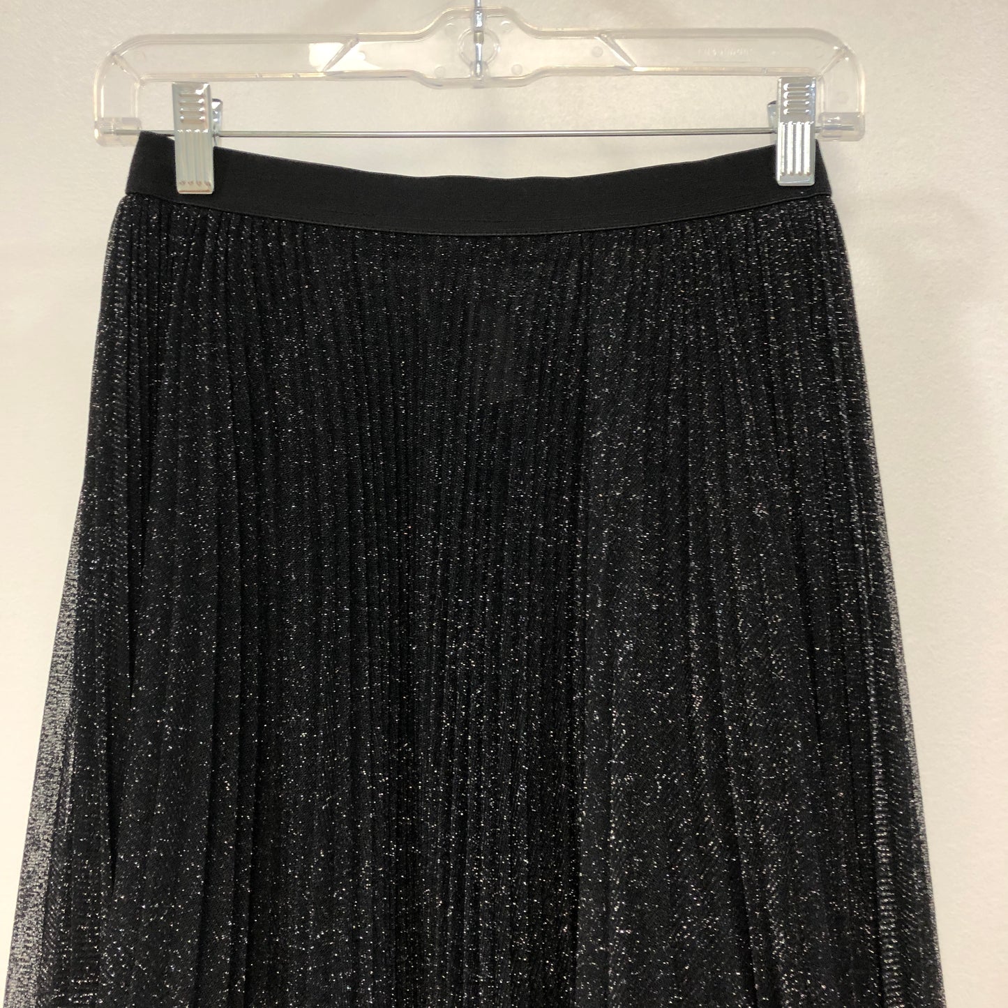 MaxMara Black Pleated Tulle Midi Skirt Size XS
