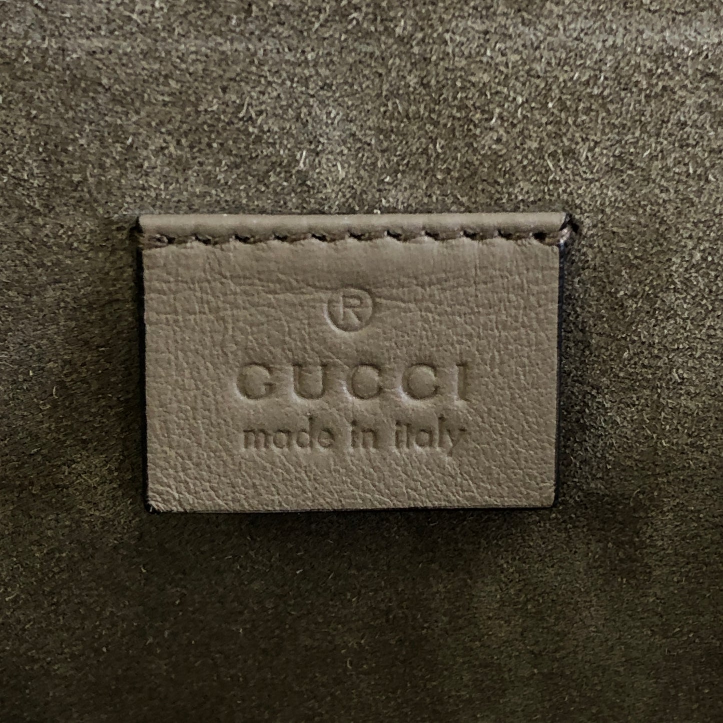 Gucci Dionysus GG Supreme Beige Suede Shoulder Bag
