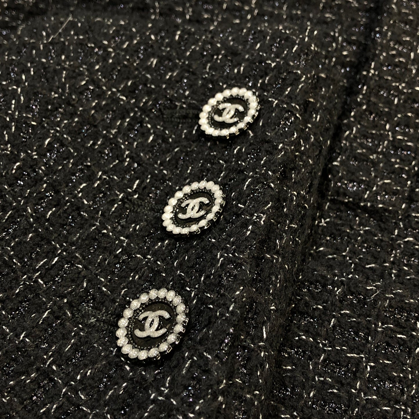 Chanel Black Tweed Cropped Jacket Size 36