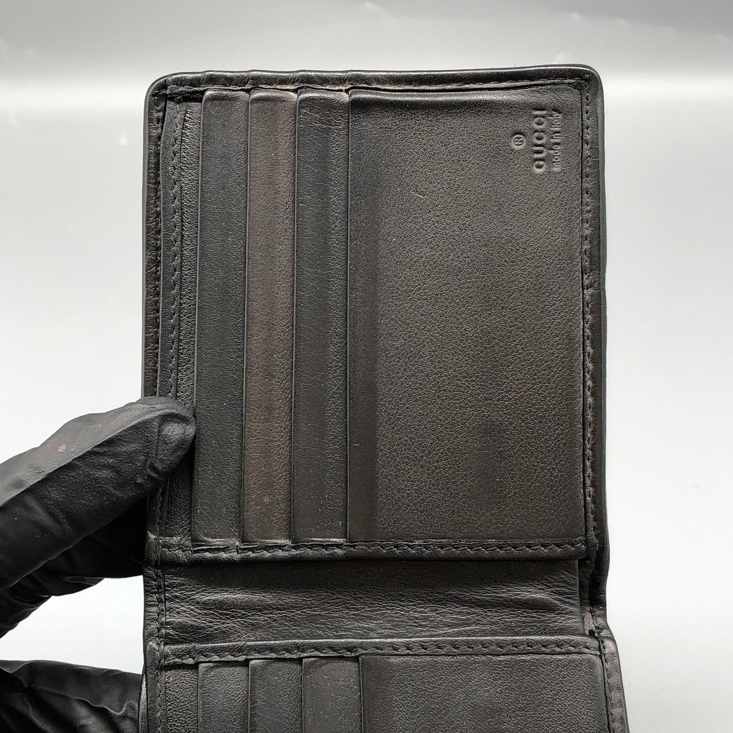 Gucci Black/Green/Red Web Stripe Bifold Wallet