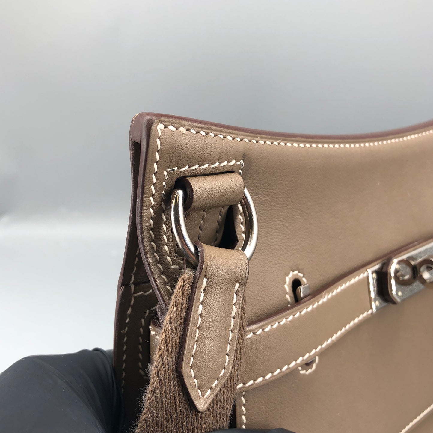 Hermes 2022 Jypsiere Mini Crossbody Bag  Swift Etoupe