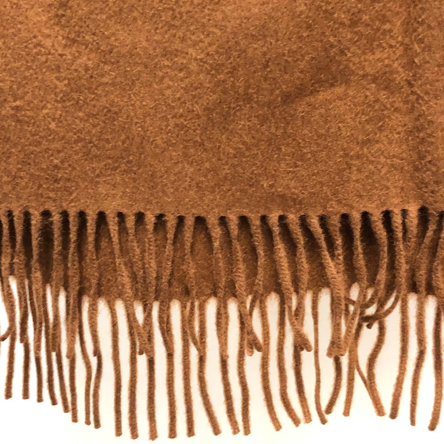 MaxMara Brown Fringed Cashmere Scarf 73*27 inches
