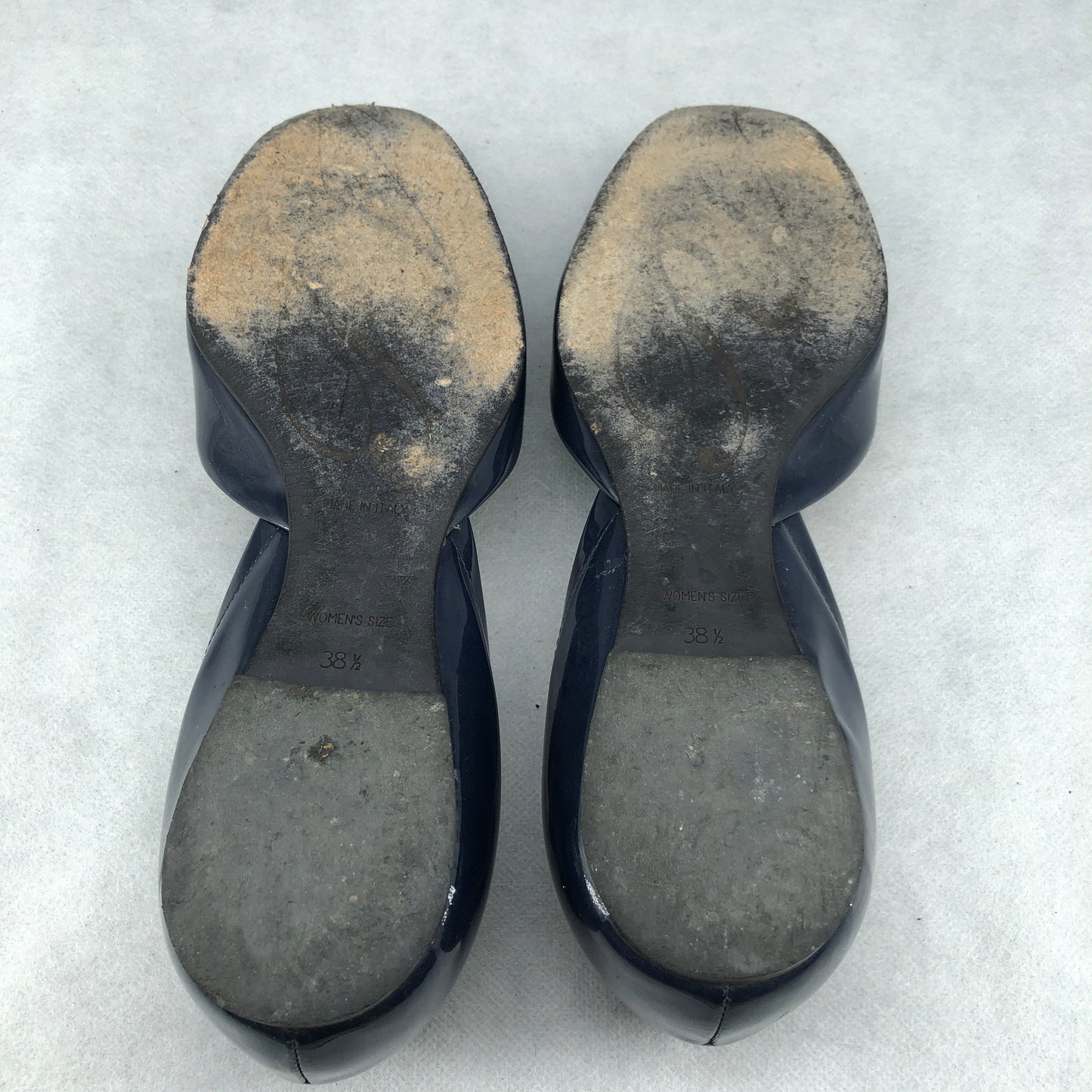 Roger Vivier Patent Leather Buckle Flats Navy Women’s Size 38.5