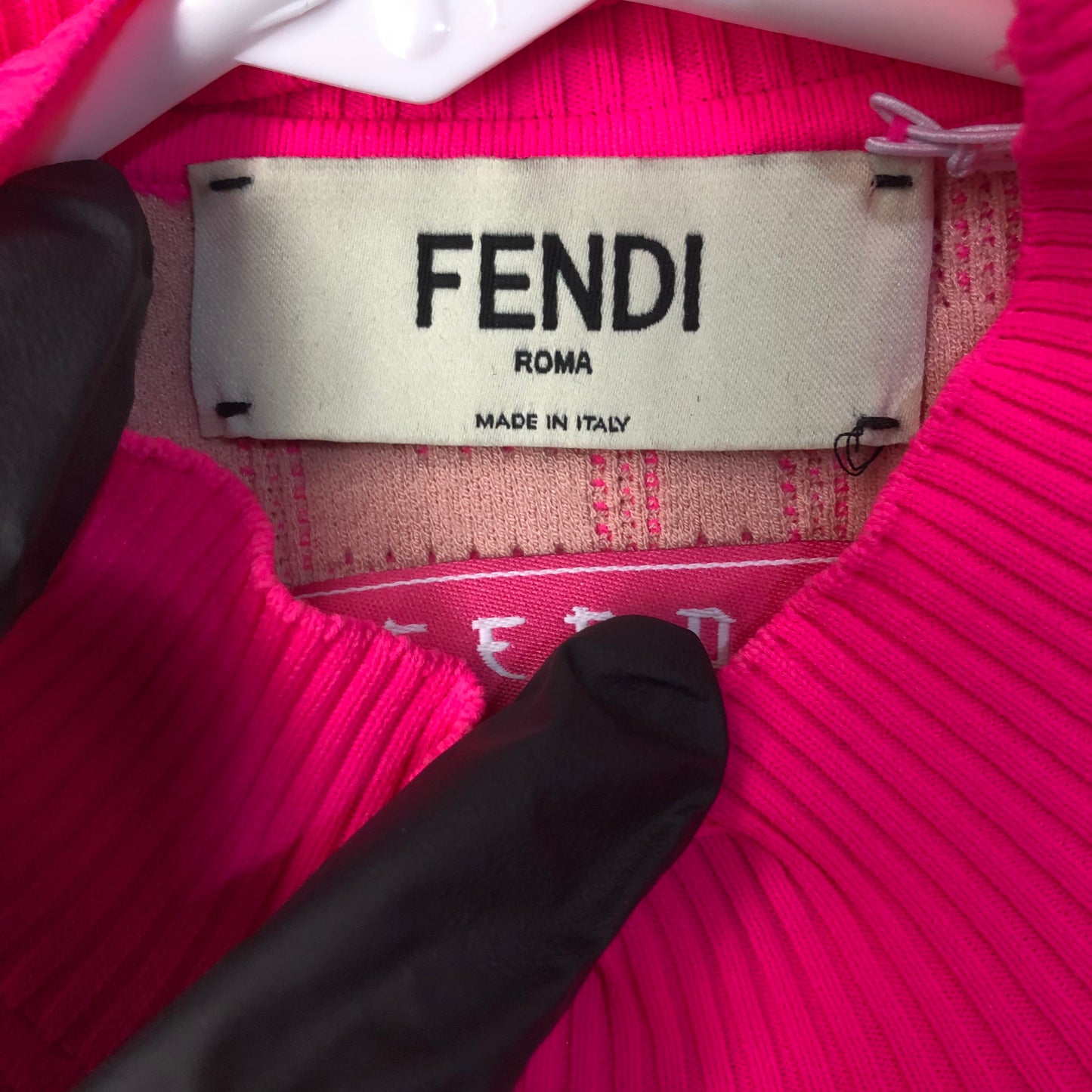 Fendi Long Sleeve Knit Dress Pink Size 38