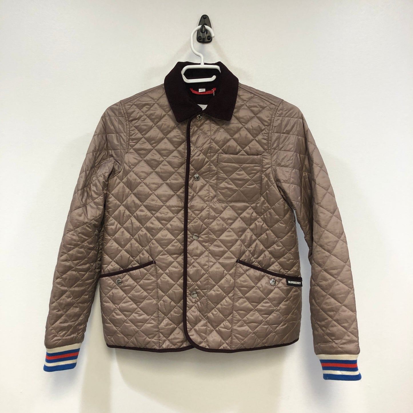 Burberry Classic Diamond Quilted Collared Jacket 12Y Height 152cm Dark Brown Khaki Two-Tone