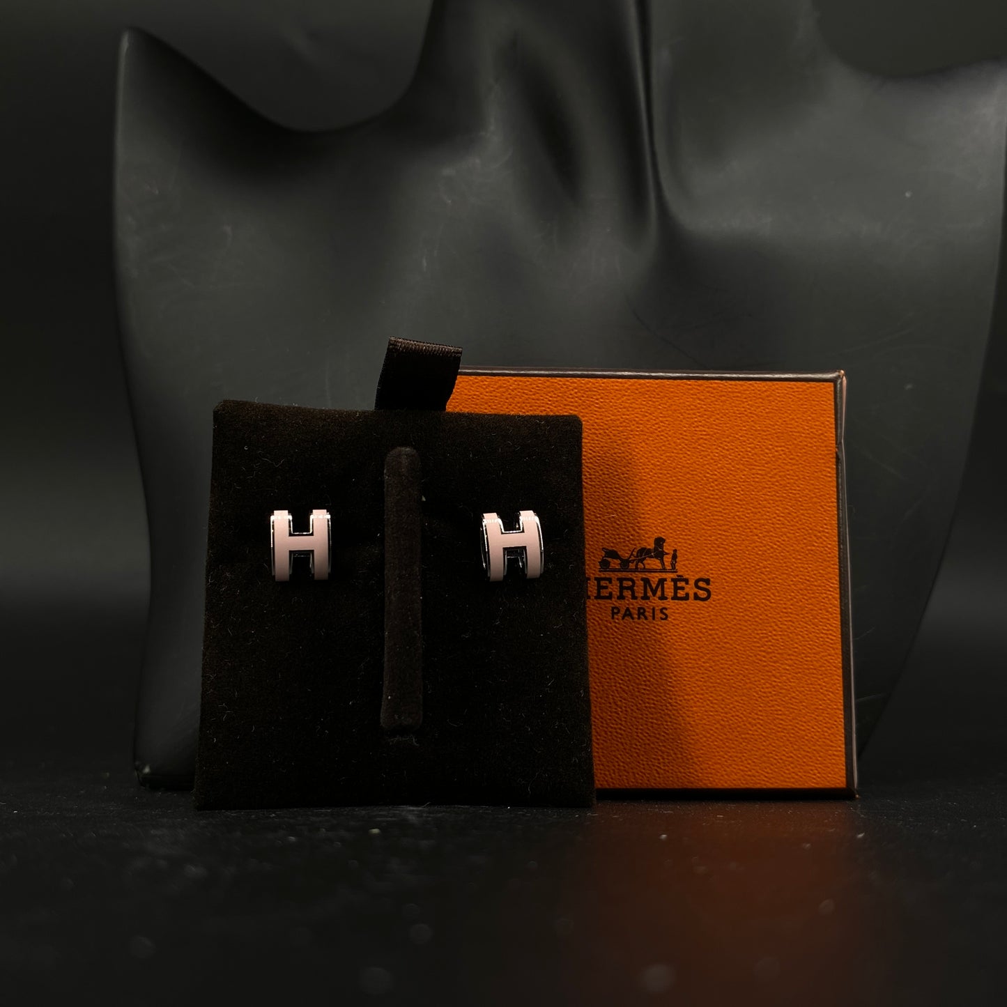 Hermes Blush Pink Pop H Stud Earrings