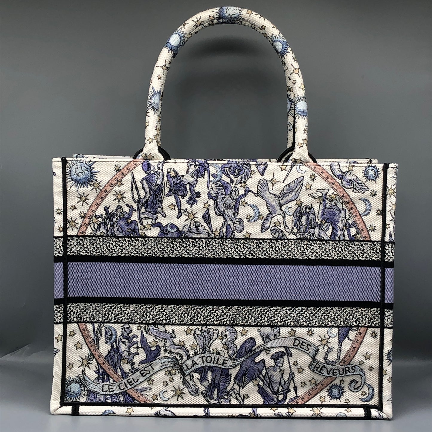 Christian Dior Violet/White Tarot Print Book Tote Bag