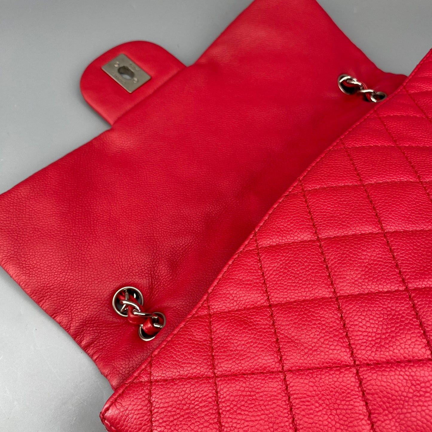 Chanel Classic Soft Red Quilted Leather Flap Shoulder Bag