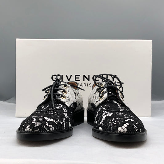Givenchy Women's Black & White Patterned Derby Shoes shoes 37