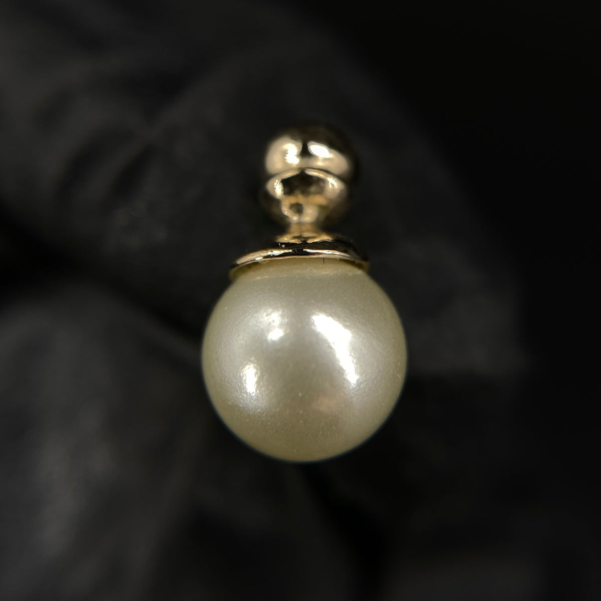 Christian Dior Gold Tone Faux Pearl Drop Earrings