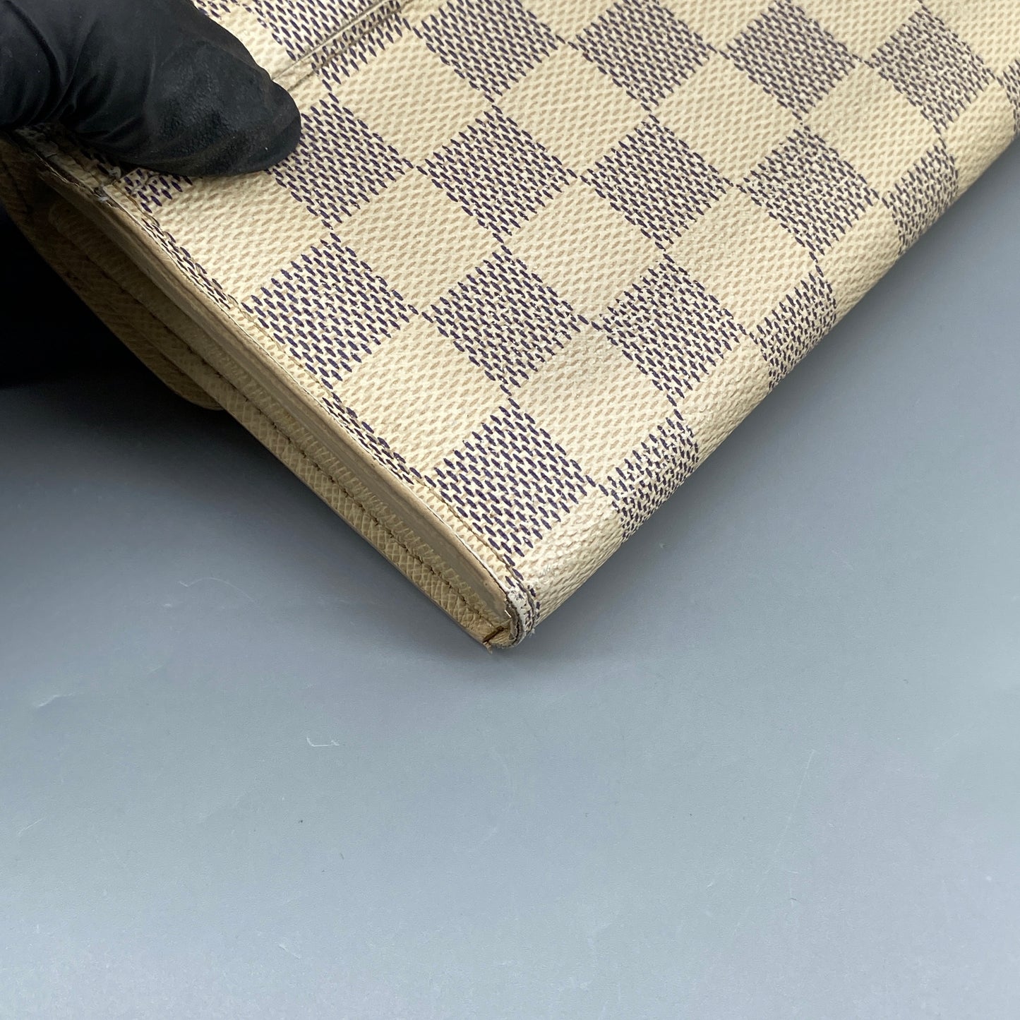 Louis Vuitton Cream Grey Damier Azur Envelope Wallet