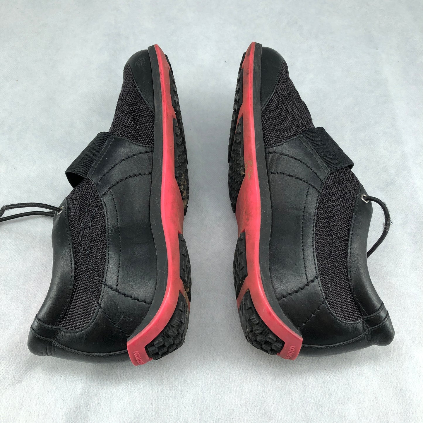 Louis Vuitton Black Mesh & Pink Lining Low Top Casual Sneakers 35