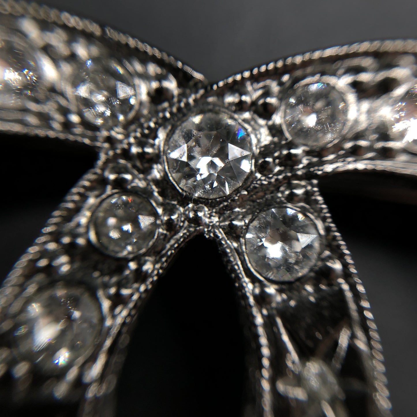 Chanel Silver-Tone Crystal CC Logo Brooch