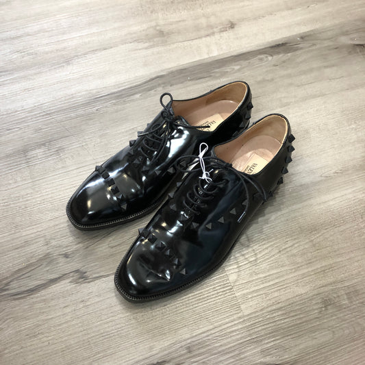 Valentino Women's Black Patent Leather Rockstud Derby Shoes shoes 36.5