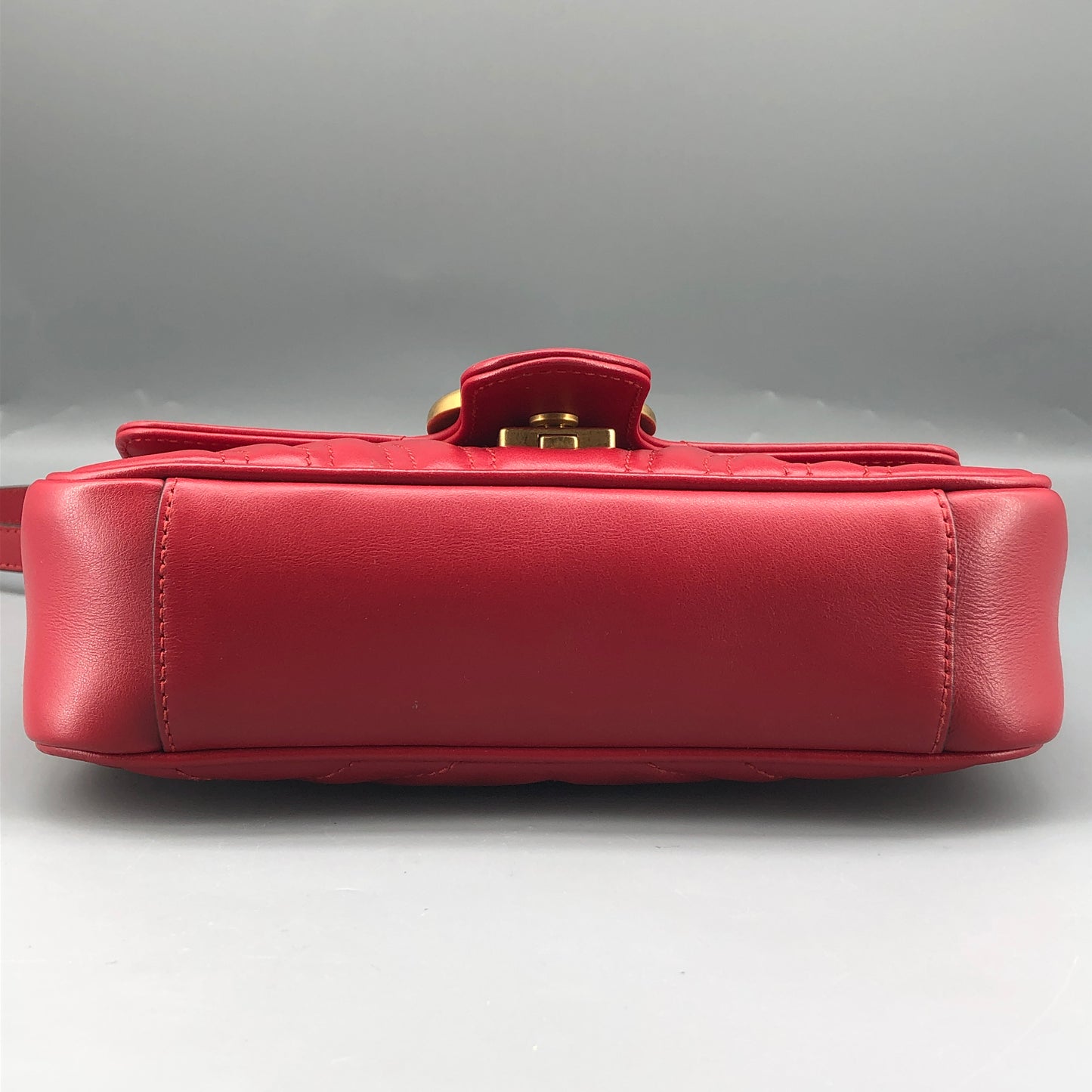 Gucci Red Quilted GG Marmont Chain Shoulder Bag