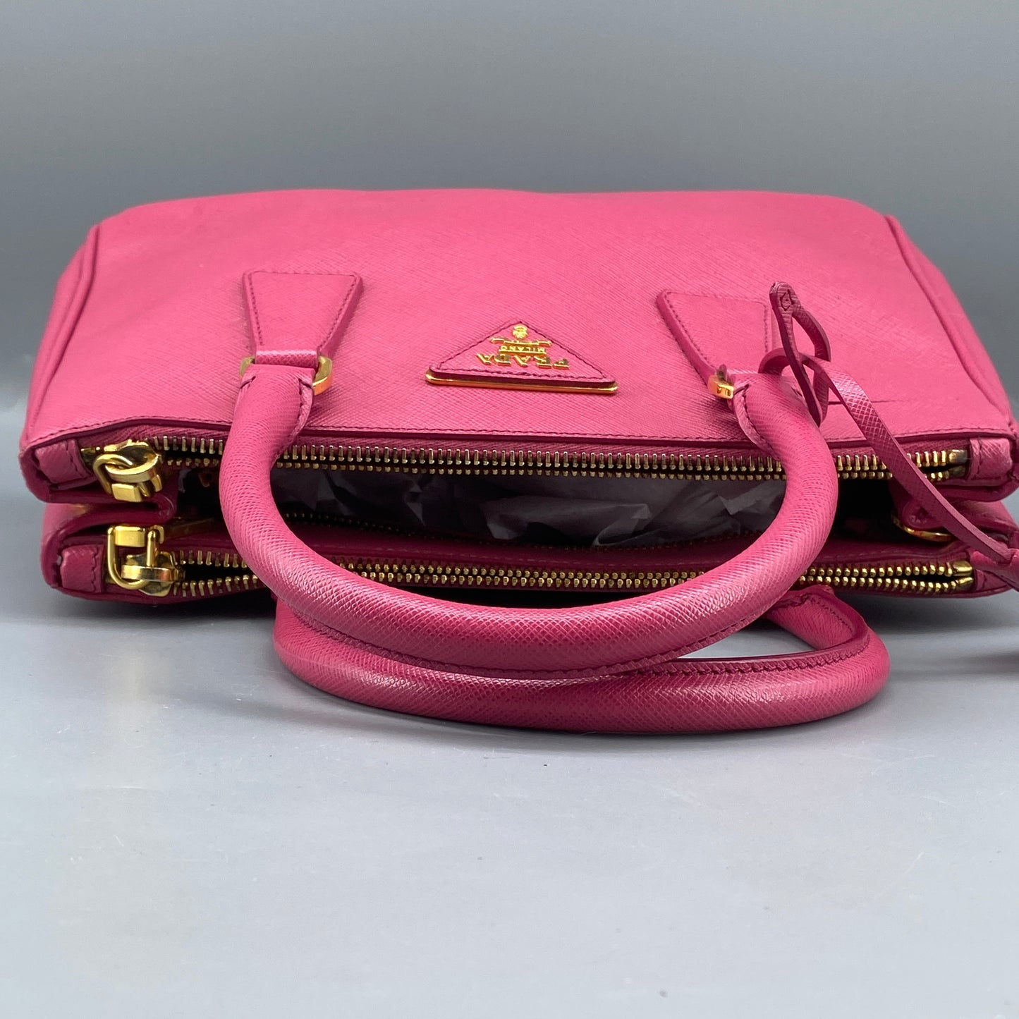 Prada Pink Saffiano Leather Galleria Handbag