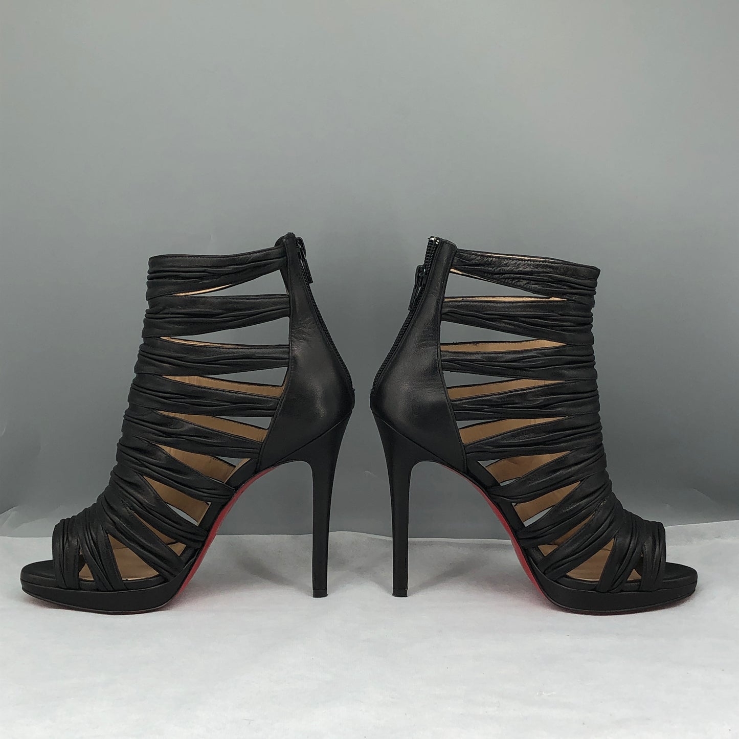 Christian Louboutin Women's Strappy Cage Platform Heels 36 Black