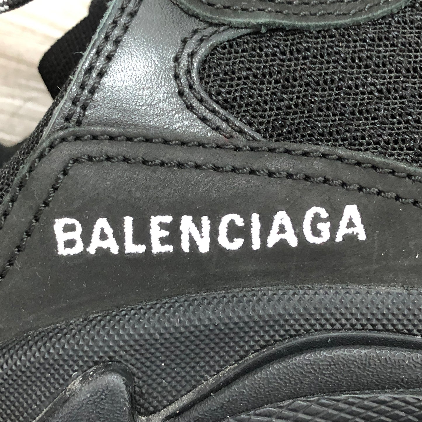 Balenciaga Women's Triple S All Black Mesh Chunky Dad Sneaker Shoes 36